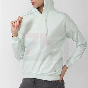 เสื้อฮู้ดดี้ผู้หญิงสำหรับฤดูหนาว ระบายอากาศได้ดี ป้องกันรอยยับ พิมพ์โลโก้ด้านหน้าตามสั่ง ผ้าฝ้าย 100% บุขนด้านใน สวมใส่สบายๆ สไตล์สตรีทแวร์ - Product Image 4