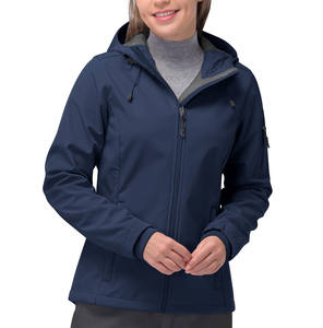 Veste softshell à capuche pour femme de haute qualité avec cordon de serrage à l'ourlet, tissu doux au toucher, vêtements de sport d'extérieur, veste softshell pour femme - Product Image 1