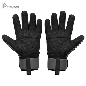 Gants de mécanicien robustes personnalisés, noirs et gris, avec protection anti-choc TPR, paume antidérapante en silicone à points imprimés et rembourrée pour le travail - Product Image 2