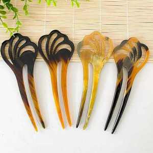 Barrettes et épingles à cheveux élégantes faites à la main en corne de buffle vintage, bâtons à cheveux en corne, épingles à cheveux élégantes en corne AL MALIK CRAFT - Product Image 2