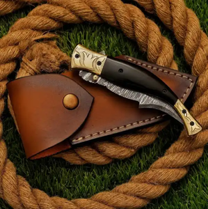 Cuchillo Plegable LEGACY BLADES de Acero de Damasco con Punta Caída y Mango de Madera, Cuchillo de Bolsillo Premium EDC para Supervivencia y Caza, OEM, Venta al por Mayor - Product Image 2