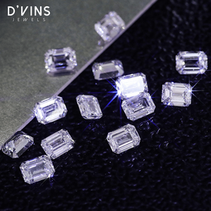 Bijoux D'vins DEF VVS Diamants de laboratoire taille émeraude 2x3mm-4x6mm HPHT CVD pour boucles d'oreilles femme - Product Image 1