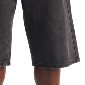 Shorts en jean noir pour homme, respirants, coupe mi-ample, longueur genou, en coton, décontractés, style streetwear, classiques, cinq poches, tendance estivale - Product Image 5