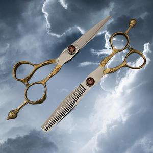 Ciseaux de coiffure professionnels à manche long en acier inoxydable 4Cr13, design classique, pour droitiers, les plus vendus - Product Image 2