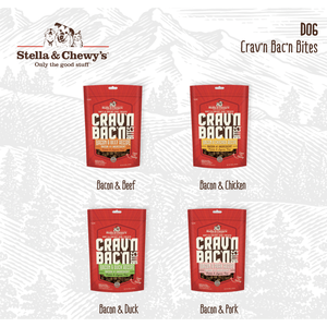 Stella & Chewy's Crav'n Bac'n Bites Dog <b>Treats</b> - 3 Calories <b>Treat</b> for Training (8.25 oz Bag) Bacon & Beef - Product Image 1