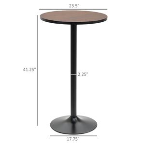 Tavolo da Cocktail Rotondo da 42 Pollici con Piano in Legno Invecchiato e Struttura in Acciaio, Marrone e Nero, per Appartamento, Casa, Bar, Cucina, Sala da Pranzo - Product Image 3