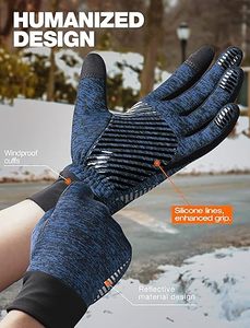 High Quality Sheepskin Leather Full-Finger Thermal <b>Gloves</b> Custom Winter Insulated Fleece Lining <b>Touchscreen</b> Cycling Outdoor - Product Image 3