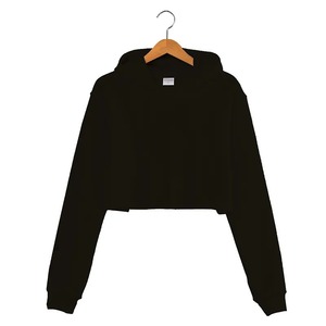 Sweat à capuche court en coton tricoté personnalisé pour femme, respirant, décontracté, printemps-automne, streetwear - Product Image 2