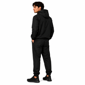 Ensemble de survêtement athlétique pour homme, couleur unie, haute élasticité, respirant, anti-rétrécissement, coupe ample, hiver - Product Image 4