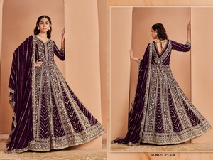 Colección Festiva 2026: Vestido Anarkali de Lujo, Elegante, Bordado, con Cuello en V, Largo hasta el Suelo, Túnica Maxi con Dupatta Pesada, Estilo Indio - Product Image 4