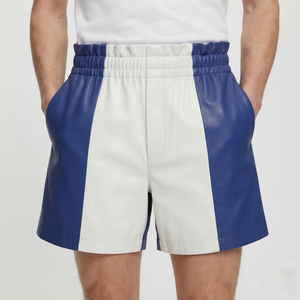 Shorts en cuir pour hommes de haute qualité, shorts en cuir sur mesure pour hommes, shorts en cuir à taille élastique pour hommes, shorts en cuir tendance OEM - Product Image 6