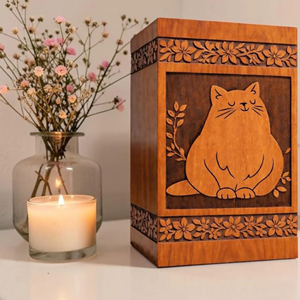 Personalized Wooden <b>urn</b> for <b>Cat</b> ashes Hand Carved Memorial Ashes <b>urn</b> <b>Cat</b> Funeral Memorial Keepsake <b>urn</b> by AYAANS - Product Image 2