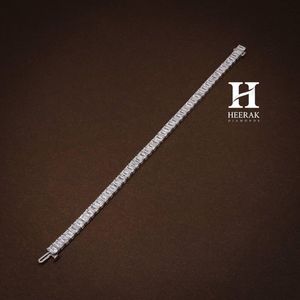 Heerak Diamonds Luxury Emerald Cut Diamond Tennis <b>Bracelet</b> 18K <b>White</b> Gold Rhodium Plated IGI Certified Classic Bridal Jewelry - Product Image 3