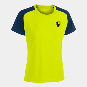 Ensembles d'uniformes de basketball pour femmes, jaune fluo et bleu marine, manches courtes, séchage rapide, respirant, polyester, athlétique, course à pied, entraînement, fitness - Product Image 1