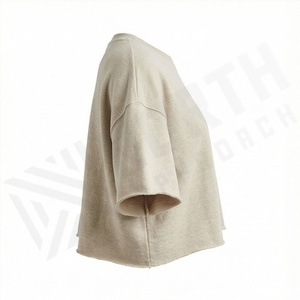 เสื้อครอปท็อปผ้าฝ้ายสีพื้นแบบกำหนดเองสำหรับผู้หญิง แฟชั่นคอกลม สตรีทแวร์ ฟิตเนส ออกกำลังกาย เสื้อยืดแอคทีฟแวร์ - Product Image 3