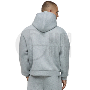 Conjunto Deportivo de 2 Piezas para Hombre, Sudadera con Capucha de Felpa Gruesa, Color Gris, Corte Holgado - Product Image 5