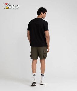 XEEP Customize Lightweight Solid Casual <b>Men</b> Shorts High Quality Quick Dry Breathable <b>Drawstring</b> Knitted Front High - Product Image 2