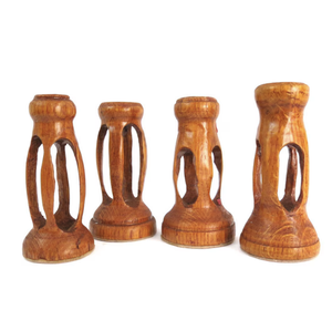 Soporte de Madera Ecológico de Color Natural Creativo para Figuras, Soporte de Pilar de Madera Personalizado, Decoración Clásica Vintage Pulida para el Hogar, Decoración para Ramadán - Product Image 4