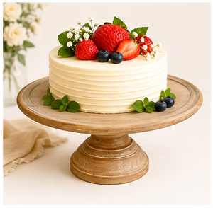 Versatile Natural Wood <b>Cake</b> Pedestal <b>Stand</b> Durable Round Wooden Serving Tray And Cupcake Holder For Home Decor Hotels Tableware - Product Image 4