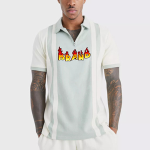 Camisetas Polo de Manga Corta Estilo Hip Hop, Color Block, para Hombre, 100% Algodón, Corte Holgado, Personalizadas, al por Mayor - Product Image 1