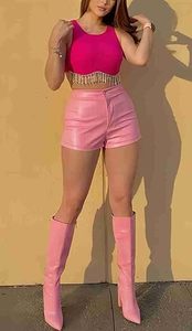 Shorts en similicuir personnalisés pour femmes, grande taille, shorts en PU tendance, fabricant en gros pour vêtements féminins - Product Image 5