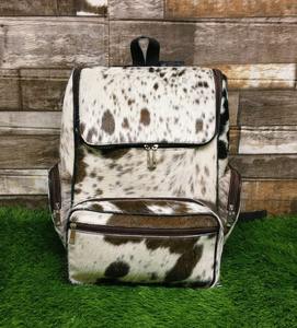Mochila de Piel Auténtica 100% con Pelo, Estilo Verano, Unisex, con Doble Logotipo Personalizado, Diseño Moderno - Product Image 1