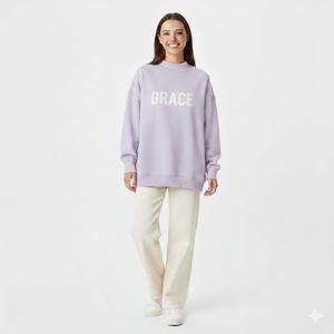 Sudadera de cuello alto para mujer, sudadera con cuello redondo, diseños personalizables, transpirable, de poliéster/algodón, estilo urbano. - Product Image 2