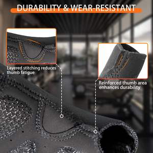 Guantes de Gimnasio para Levantamiento de Pesas, Ejercicio, Ciclismo, Entrenamiento y Fitness, Sin Dedos con Agarre Acolchado, Protección Completa de la Palma - Product Image 6