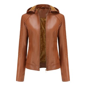 Veste en cuir PU pour femme, hiver 2025, col rabattu, imperméable, respirante, écologique, réversible, noire, OEM - Product Image 4