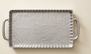 Bandeja de Servir Rectangular de Metal Plateado con Borde Acanalado de Lujo, Plato para Centro de Mesa de Café, Decoración para Sala de Estar y Eventos, Venta al por Mayor - Product Image 2