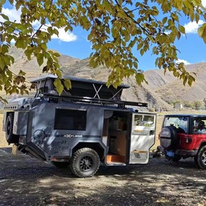 Compact Lightweight 4x4 Camper Travel Trailer Caravan RV Mobile Home with <b>Kitchen</b> Sleeping Space Touring Unit - Product Image 4