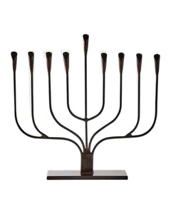 Nouvelle Ménorah noire pour villas, synagogues, temples – Éclairage de table décoratif – Porte-bougie Hanouka - Product Image 1