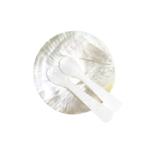 Wholesale Mother of Pearl <b>Shell</b> Plate & 2 Caviar Spoons for Caviar, Ice Cream, Coffee, Restaurant Serving from Vietnam - Product Image 1