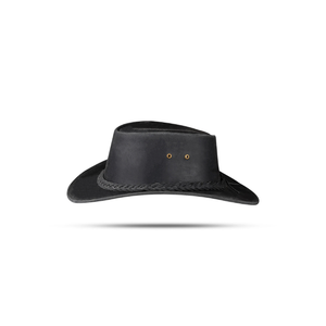 Waterproof Bushcraft Leather Hat Custom Logo Vintage Outback Cattleman Hat Outdoor <b>Hiking</b> Sun Protection <b>Cap</b> OEM Factory - Product Image 4