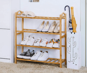 Étagère à chaussures en bois de manguier moderne de haute qualité, décoration d'intérieur, étagère en bambou fabriquée en Inde - Product Image 4
