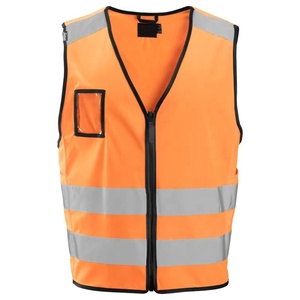 Gilet de sécurité personnalisé pour hommes, haute visibilité, léger, avec fermeture éclair sur le devant, poches zippées, vêtements de sécurité réfléchissants de qualité supérieure, unisexe - Product Image 1