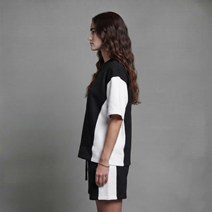 Sur mesure, meilleure qualité, 100% vêtements décontractés d'été pour femmes, dentelle brodée, manches courtes, coupe régulière, respirant, hip hop, uni 2 - Product Image 2