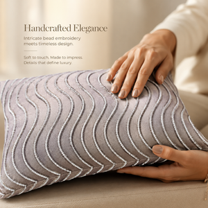 Modern Wave Embroidered Cushion Cover <b>Soft</b> Textured Fabric Decorative Lumbar Throw <b>Pillow</b> Case for Sofa LivingRoom Bedroom Decor - Product Image 3