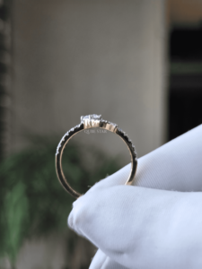 Oval Lab Grown Diamond Halo <b>Ring</b> 0.55 Ct Gold <b>Split</b> Shank Engagement Fine Jewelry for Women - Product Image 4