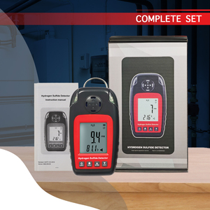 Detector de sulfuro de hidrógeno digital portátil Monitor H2S 0 ~ 100ppm Sensor electroquímico H2S con retroiluminación de pantalla LCD - Product Image 3