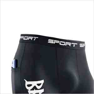 Pantalones Cortos de Compresión para Hombre, Estampado Deportivo, Secado Rápido, con Bolsillos, Cintura Media, Cortos, de Spandex y Poliéster, Tejido Elástico - Product Image 3