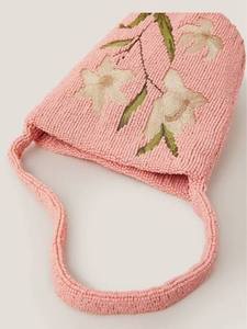 Pochette de luxe classique entièrement perlée, faite à la main, avec broderie florale en perles de rocaille, sangle personnalisable, couleurs mélangées pour femme - Product Image 3
