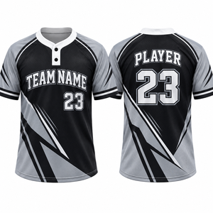 Maillot de baseball personnalisé à 2 boutons pour hommes, respirant, en maille, impression par sublimation, uniforme d'équipe, nom, numéro, logo, vente en gros, OEM - Product Image 1