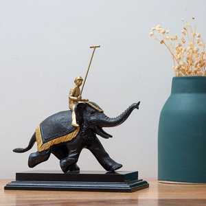Masterpiece Handmade Brass <b>Elephant</b> Figurine Rider Modern Animal Sculpture Tabletop <b>Decor</b> Living Room Ornament Pop Art - Product Image 1