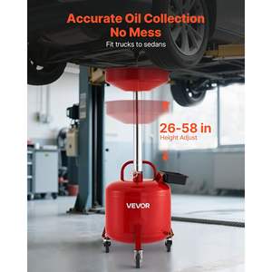 Entonnoir de vidange d'huile usagée réglable de 8 gallons, portable, pour transfert de liquides et de carburant, rouge, modèle pour ateliers de réparation automobile - Product Image 2