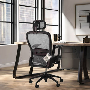 Silla de oficina con respaldo alto con tela de malla de lujo Altura ajustable y base giratoria para entornos de trabajo profesionales - Product Image 2