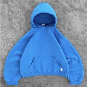 Nouveau Sweat à Capuche Homme Tendance en Molleton 100% Coton, Coupe Oversize Boxy, Épaules Tombantes, Grammage Lourd, Sans Cordon, Style Streetwear - Product Image 3