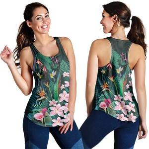 Camiseta sin mangas con estampado floral digital para mujer, cuello redondo, transpirable, de poliéster tejido, estilo casual con bordado. - Product Image 1