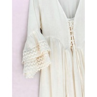 Robe Maxi de mariage bohème pour femmes équilibre parfait élégance fraîcheur coton naturel manches évasées dentelle broderie grande taille