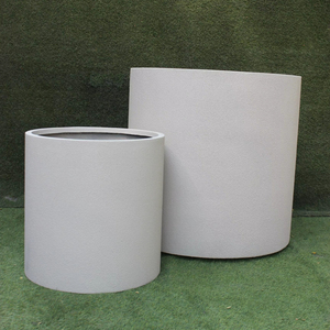 Juego de Macetas Redondas de Fibra de Vidrio Talladas a Mano, Estilo Rústico Clásico, con Orificio de Drenaje, Resistentes y Ligeras, Marca KNT FRP - Product Image 1